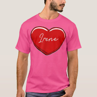 T-shirt Coeur tiré à la main IrènePrénom Coeurs I Love Ire