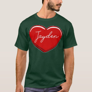 T-shirt Coeur tiré à la main JaydenPrénom Coeurs I Love Ja
