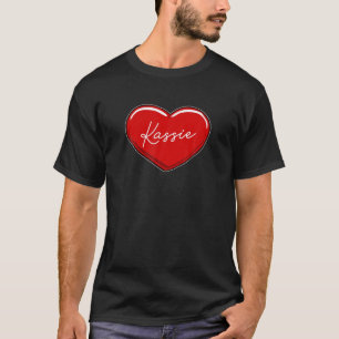 T-shirt Coeur tiré à la main Kassie - Coeurs de prénom J'a