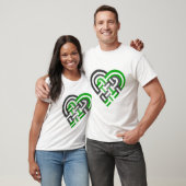 T-shirt Coeur tissé Neutrois Pride Drapeau vert noir blanc (Unisexe)