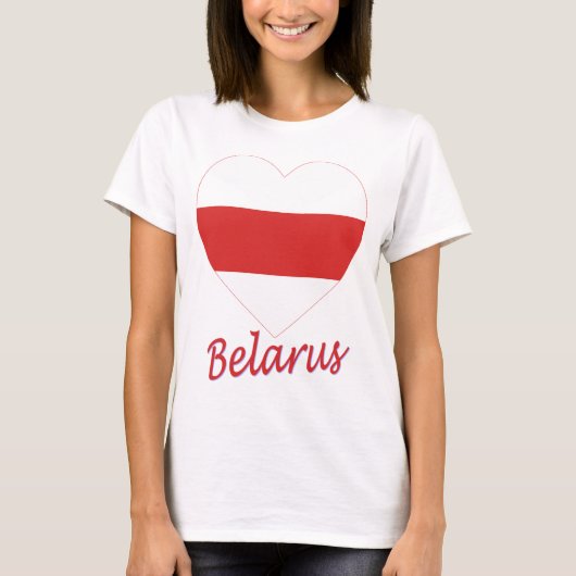 T-shirt Coeur (traditionnel) de drapeau du Belarus (Devant)