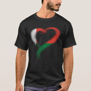 T-shirt Coeur trippé J'aime drapeau de Madagascar Raves Ed