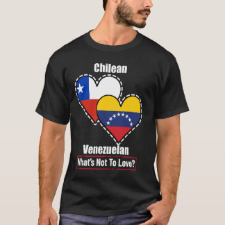 T-shirt Cœur vénézuélien chilien Drapeaux Qu'est-ce qu'on 