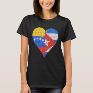 T-shirt Coeur vénézuélien du drapeau cubain