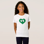 T-Shirt Coeur vert du Vermont - J'aime vt (Devant entier)