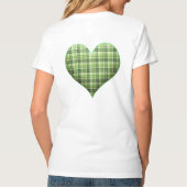 T-shirt Coeur vert rétro plaid St Patrick I love Irish (Dos)