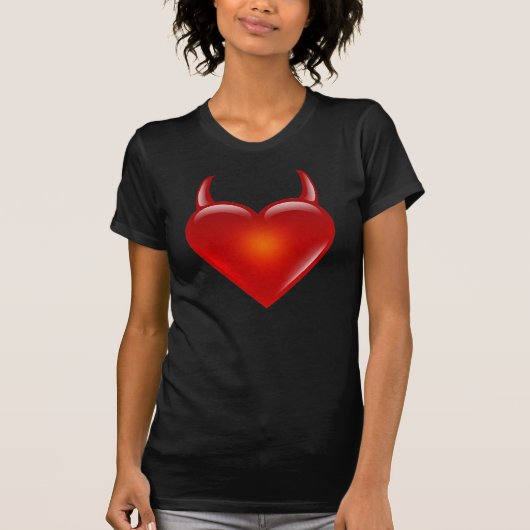 T-shirt Coeur vilain de diable avec des klaxons (Devant)