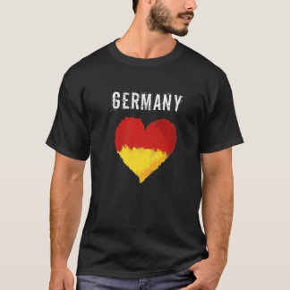 T-shirt Coeur vintage Allemagne Flag Fide Fan