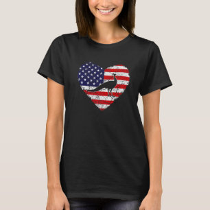 T-shirt Coeur vintage Peacock Animal Retro Us American Fla