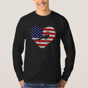 T-shirt Coeur vintage Peacock Animal Retro Us American Fla