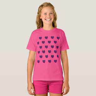 T-Shirt Cœur Violet pour Filles