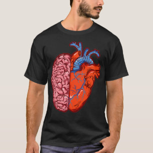 T-shirt Coeur vs cerveau Inspirée QE vs QI Coeur et