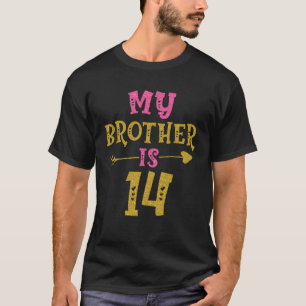 T-shirt Coeurs 14ème Anniversaire Pour Frère De Soeur Frèr