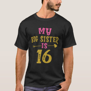 T-shirt Cœurs 16e anniversaire pour sœur de sœur frère