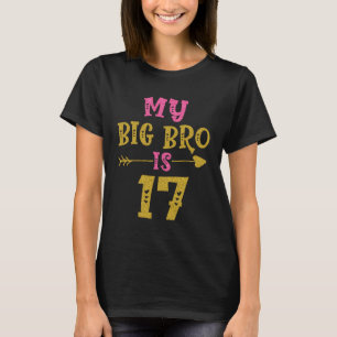 T-shirt Cœurs 17e anniversaire pour grand frère de sœur ca