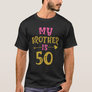 T-shirt Coeurs 50ème Anniversaire Pour Frère De Soeur Frèr