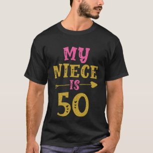 T-shirt Coeurs 50ème Anniversaire Pour La Nièce De Tante O