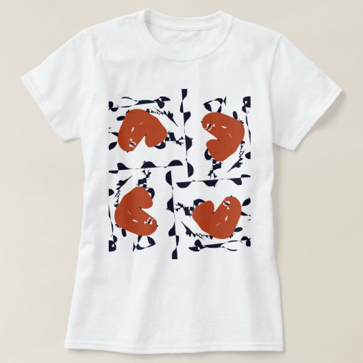 T-shirt Coeurs Abstraits (Design devant)