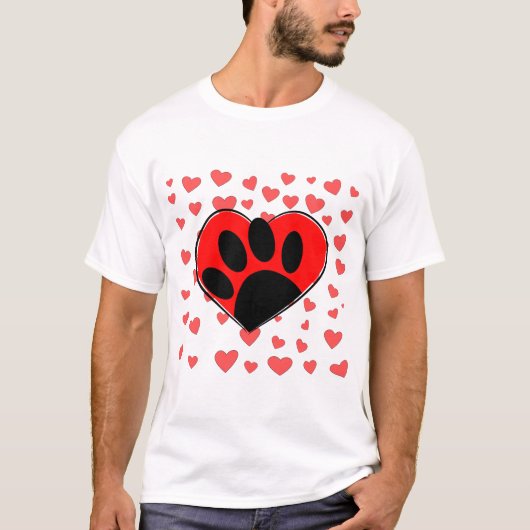 T-shirt Coeurs Amoureux de les chiens partout (Devant)