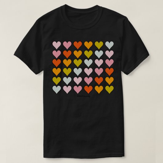 T-shirt Coeurs arc-en-ciel (Design devant)