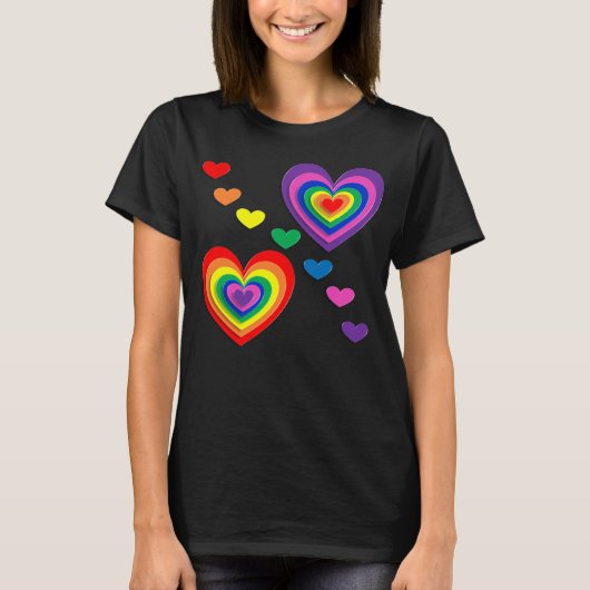 T-shirt Coeurs arc-en-ciel (Devant)