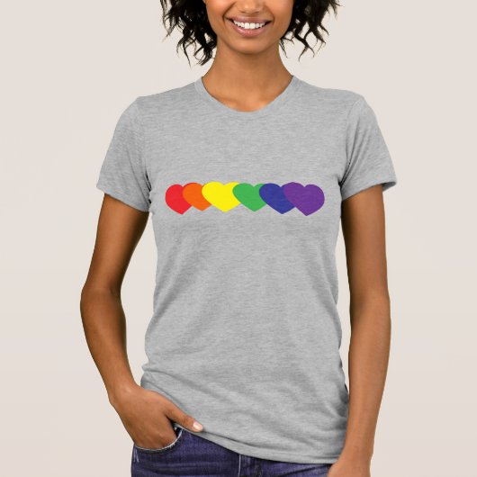 T-shirt Coeurs arc-en-ciel (Devant)