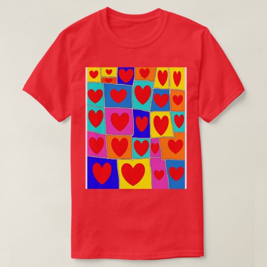 T-shirt coeurs arc-en-ciel 24 1 (Design devant)