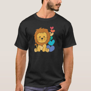 T-shirt Cœurs Arc-en-ciel Fierté Lgbtq Animaux Mignons Lio