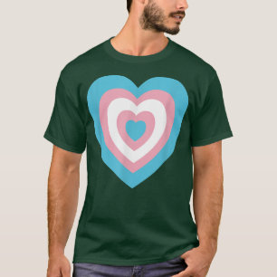 T-shirt Cœurs aux couleurs de la fierté transgenre LGBT L