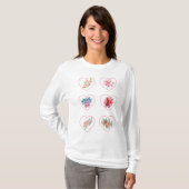 T-shirt Coeurs avec fleurs (Devant entier)