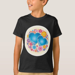 T-shirt Coeurs Bleus Floral