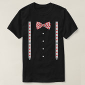 T-shirt Coeurs Bow Cravate & Suspendants Saint Valentin Co (Design devant)