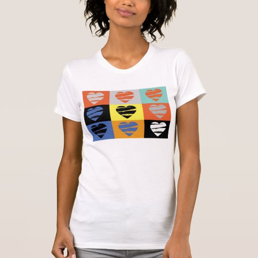 T-shirt Coeurs colorés (Devant)