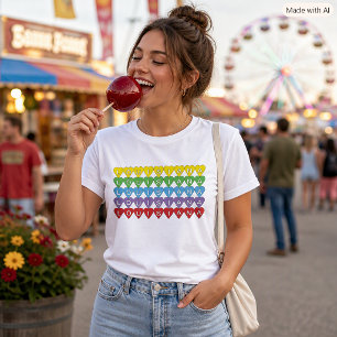 T-shirt Cœurs colorés de la fierté de l'État de Louisiane