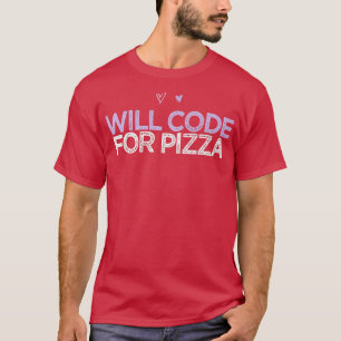 T-shirt Coeurs Colorés Drôle Code Pour Pizza 5