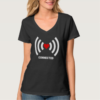 T-shirt Coeurs connectés Cadeau de la Saint-Valentin - Wi-
