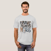 T-shirt Coeurs courageux esprit libre (Devant entier)