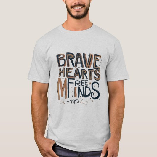 T-shirt Coeurs courageux esprit libre (Devant)