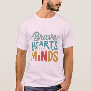 T-shirt Coeurs courageux esprit libre