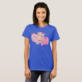 T-shirt Coeurs cupides et roses (Devant entier)