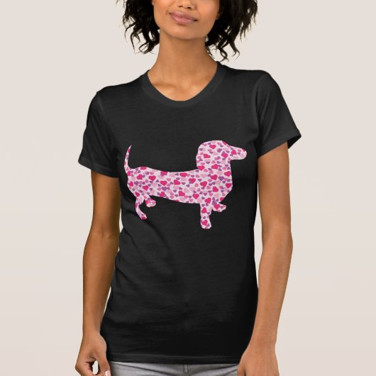 T-shirt Coeurs Dachshund (Devant)