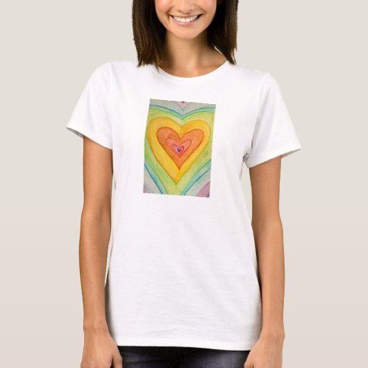 T-shirt Coeurs d'amitié Rainbow Customisé Love Shirts (Devant)