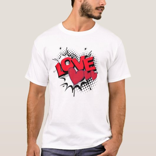 T-Shirt Coeurs d'amour et rouges (Devant)