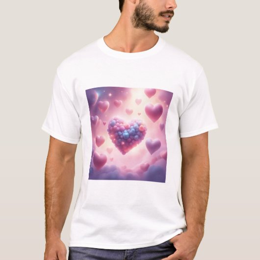 T-shirt Cœurs Dans Les Nuages (Devant)