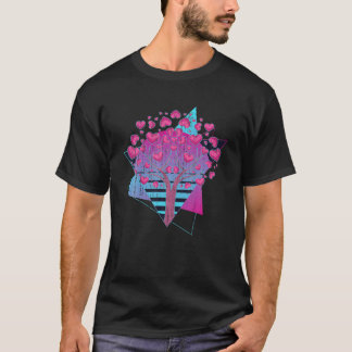 T-shirt Coeurs d'art des années 80 Arbre amour mignon Vapo