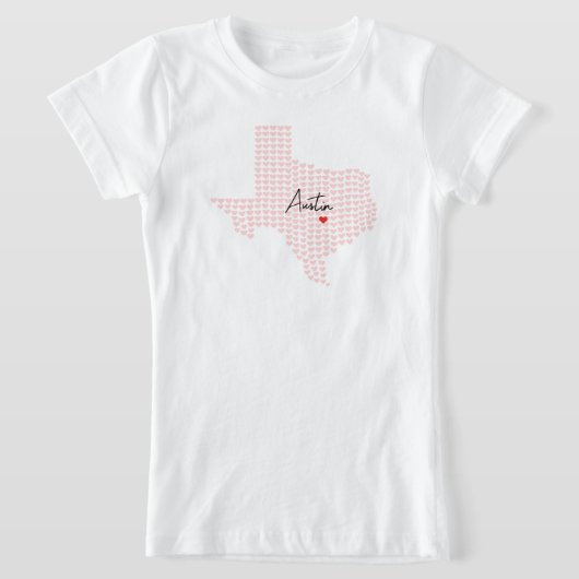 T-Shirt Cœurs d'Austin Texas (Poser)