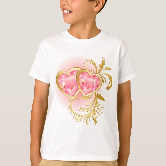 T-shirt Coeurs de bijoux roses (Devant)