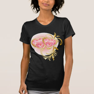 T-shirt Coeurs de bijoux roses