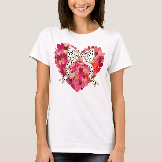 T-shirt Coeurs de Bruxelles et Bow dalmate (Devant)