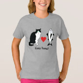 T-shirt Coeurs de chat Thon Poisson, Plaisanterie de chat (Devant)